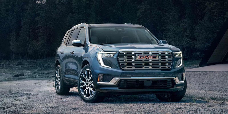 Front view of blue 2026 GMC Acadia