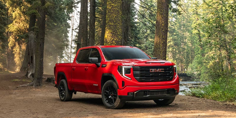 2026 red GMC Sierra 1500 with side view