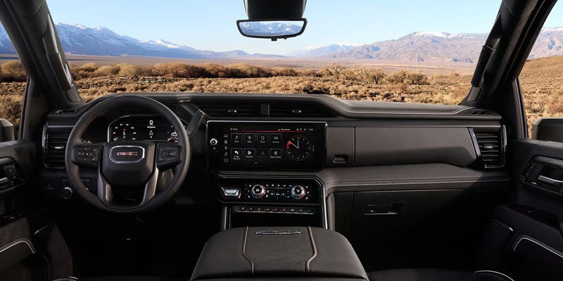 Cockpit space and driver view in 2026 GMC Sierra 2500hd