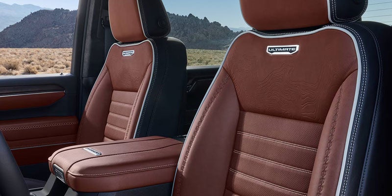 close up view of premium leather seats in 2026 GMC Sierra 2500hd